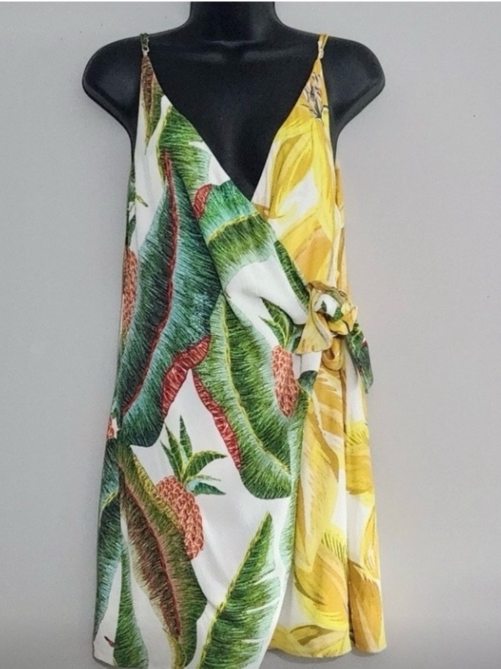 FARM Rio Tropical Leaf Print Mini Dress Medium